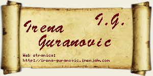 Irena Guranović vizit kartica